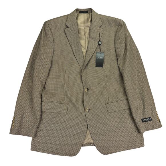 Lauren Ralph Lauren Other - Lauren Ralph Lauren Mens UltraFlex Leland Classic Fit Suit Jacket Brown Blue 42L